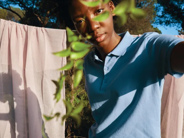 Iqoniq Yosemite ženska pique polo majica od recikliranog pamuka, 220 g/m² - iqoniq sky blue