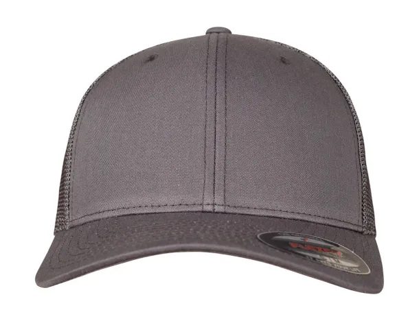  Mesh Cotton Twill Trucker Cap - 6 panels - Flexfit Tamno siva