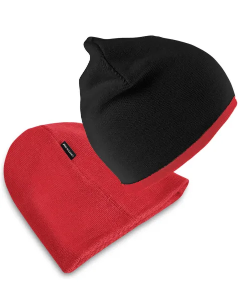  Reversible Fashion Fit Hat - Result Winter Essentials Black Crvena