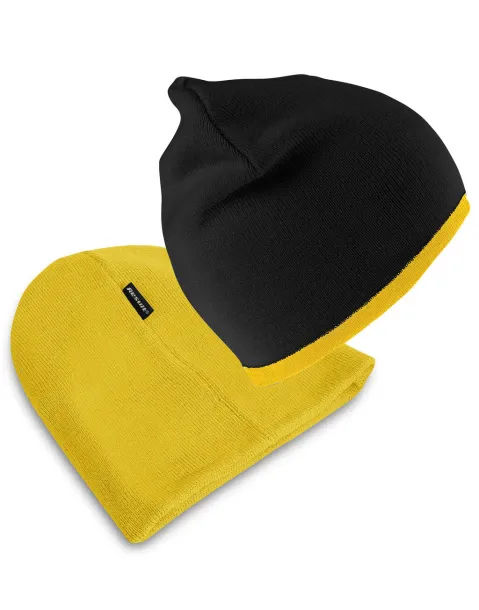 Reversible Fashion Fit Hat - Result Winter Essentials Black Yellow
