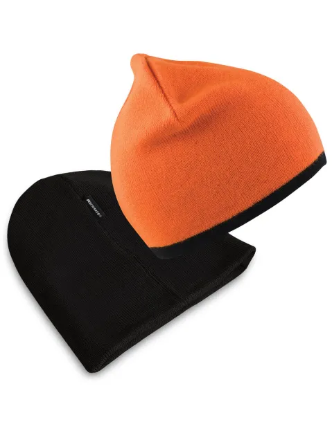  Reversible Fashion Fit Hat - Result Winter Essentials Bright Orange Black
