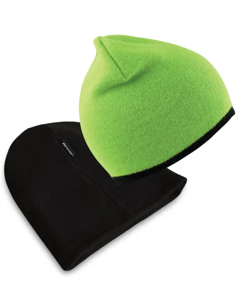  Reversible Fashion Fit Hat - Result Winter Essentials Lime Black