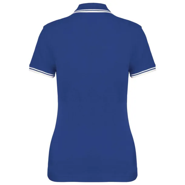  LADIE'S SHORT-SLEEVED POLOSHIRT WITH CONTRASTING PIPING - Kariban Royal blue White