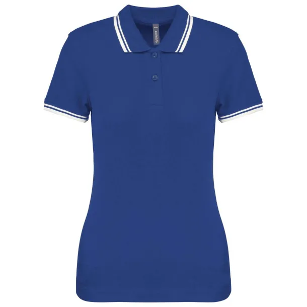  LADIE'S SHORT-SLEEVED POLOSHIRT WITH CONTRASTING PIPING - Kariban Royal blue White