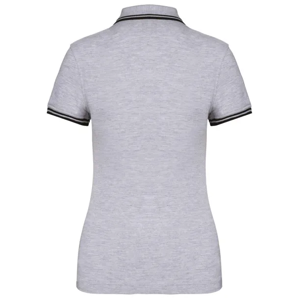  Ženska polo majica s kontrastnim obrubom, 180 g/m2 - Kariban Oxford Grey Crna