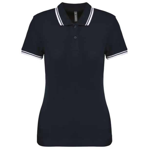  Ženska polo majica s kontrastnim obrubom, 180 g/m2 - Kariban Mornarsko plava Bijela