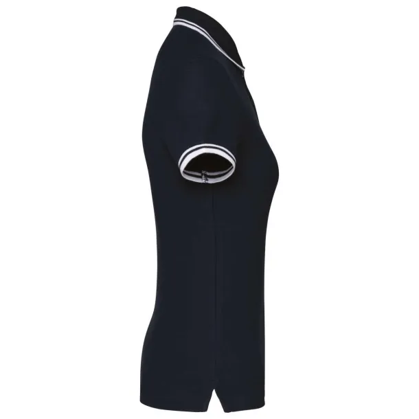  Ženska polo majica s kontrastnim obrubom - Kariban Mornarsko plava Bijela