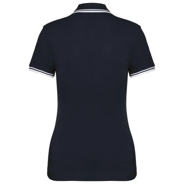  LADIE'S SHORT-SLEEVED POLOSHIRT WITH CONTRASTING PIPING - Kariban Navy White
