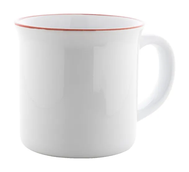 Woodstock Subo vintage sublimacijska šalica, 300 ml Crvena Bijela