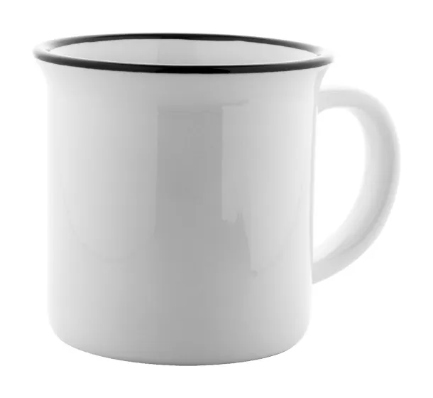 Woodstock Subo vintage sublimacijska šalica, 300 ml Crna Bijela