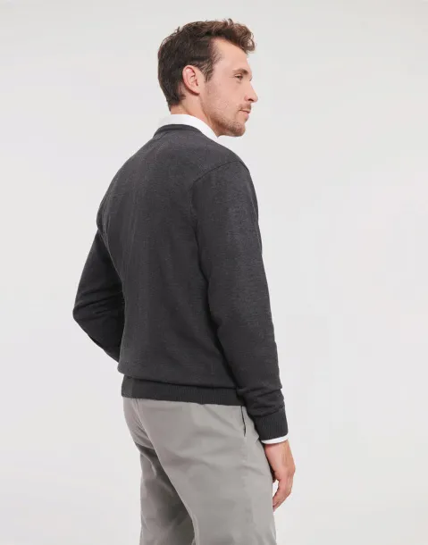 Muški pleteni pulover s V-izrezom, 275 g/m² - Russell Collection