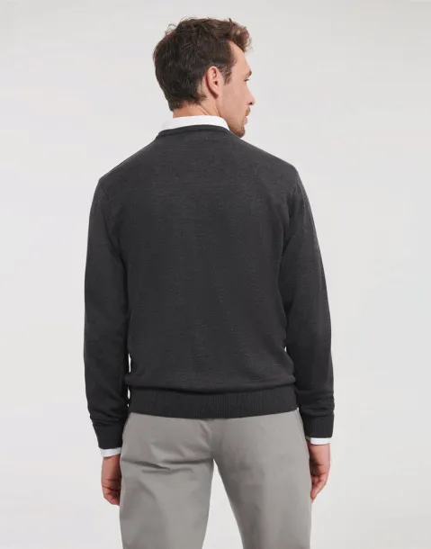  Muški pleteni pulover s V-izrezom, 275 g/m² - Russell Collection