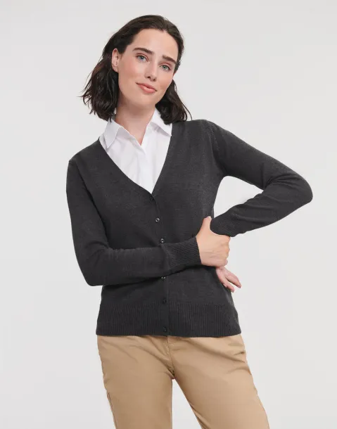  Ženski pleteni kardigan s V izrezom, 275 g/m² - Russell Collection
