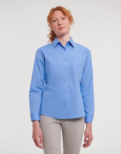  Ladies' LS Poplin Shirt - Russell Collection