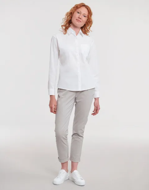  Ladies' Cotton Poplin Shirt LS - Russell Collection