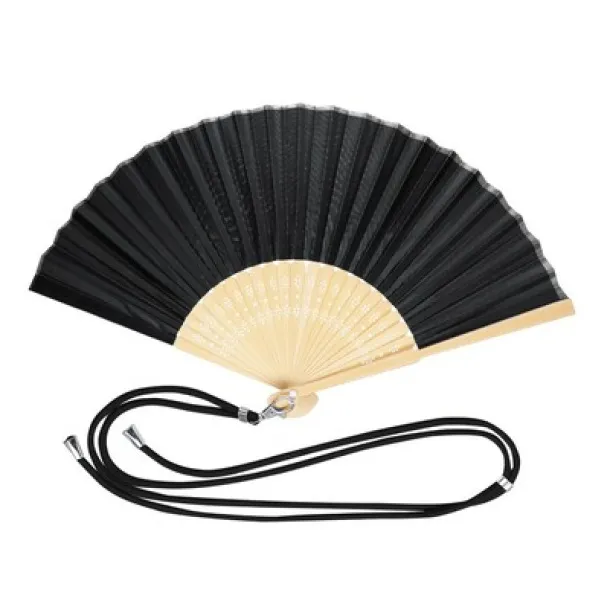  Bamboo hand fan Crna