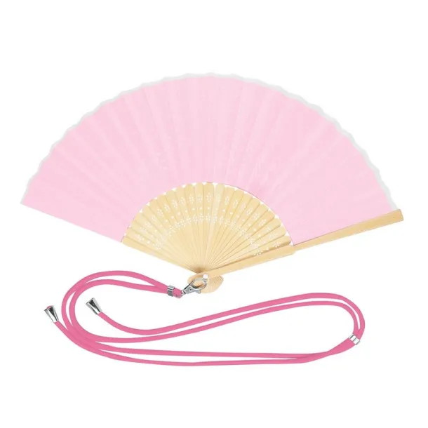  Bamboo hand fan pink