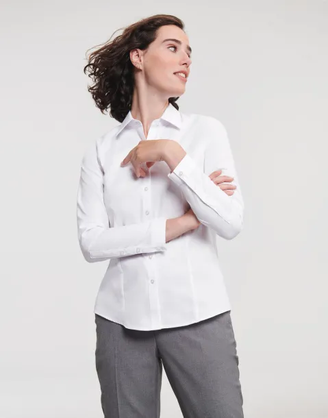  Ladies' LS Herringbone Shirt - Russell Collection
