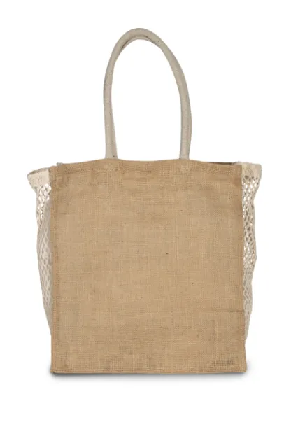  SHOPPING BAG WITH MESH GUSSET- 260 g/m² - Kimood Natural Natural