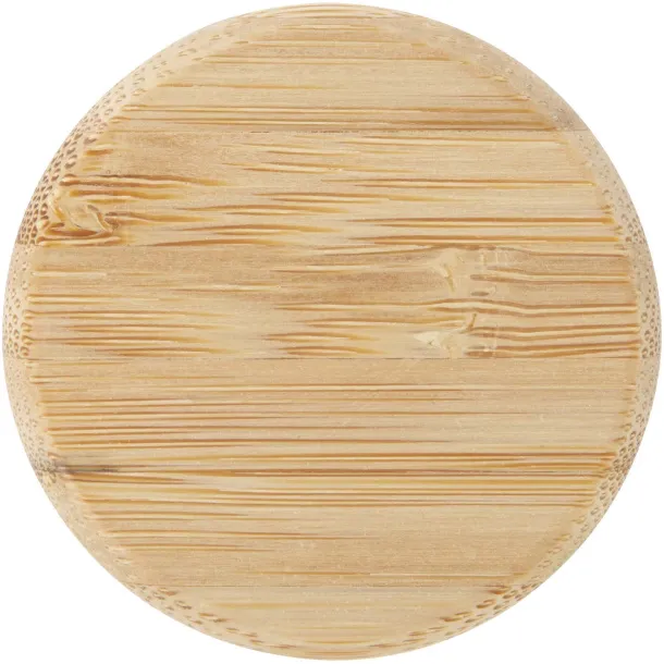 Porto 500 ml glass water bottle with silicone handle and bamboo lid Crna