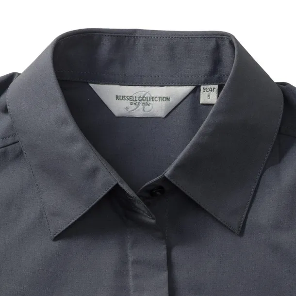  Ladies' LS Fitted Poplin Shirt - Russell Collection
