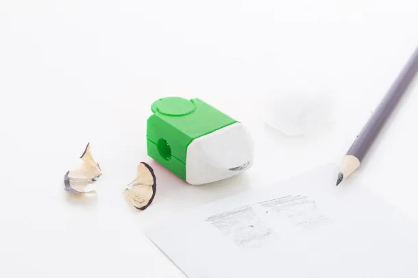 Pencix eraser and sharpener Green White