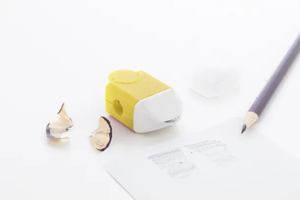 Pencix eraser and sharpener Yellow White
