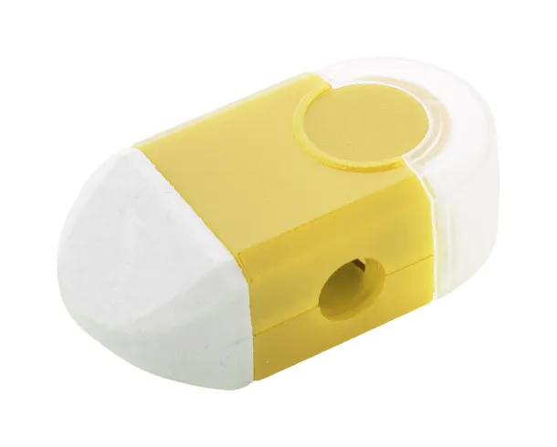 Pencix eraser and sharpener Yellow White