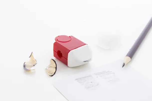 Pencix eraser and sharpener Red White
