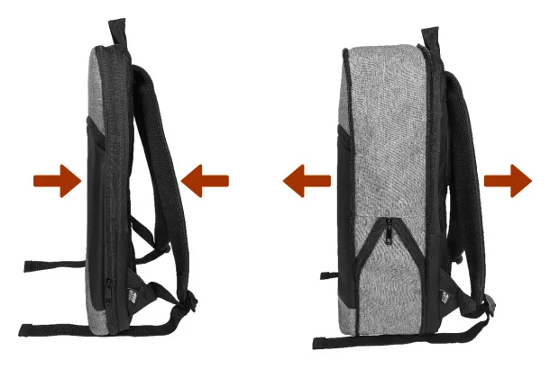 Bapuba RPET extendable backpack Grey Black