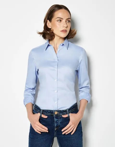  Women's Tailored Fit Stretch Oxford Shirt LS - Kustom Kit
