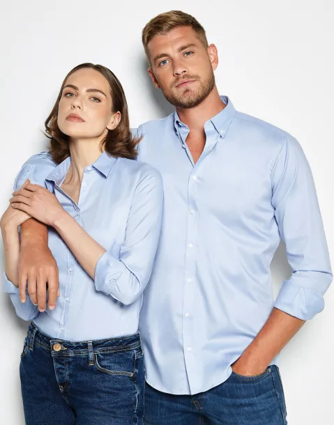  Women's Tailored Fit Stretch Oxford Shirt LS - Kustom Kit