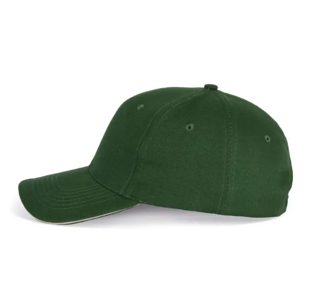  SANDWICH PEAK CAP - 6 PANELS - K-UP Šumski zelena Beige