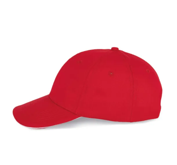  SANDWICH PEAK CAP - 6 PANELS - K-UP Red White