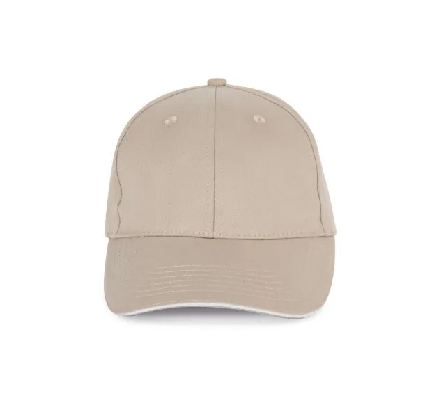  SANDWICH PEAK CAP - 6 PANELS - K-UP Beige White