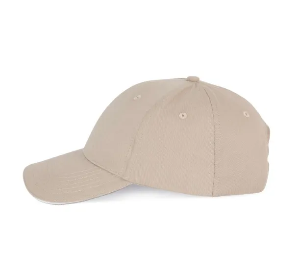 SANDWICH PEAK CAP - 6 PANELS - K-UP Beige White