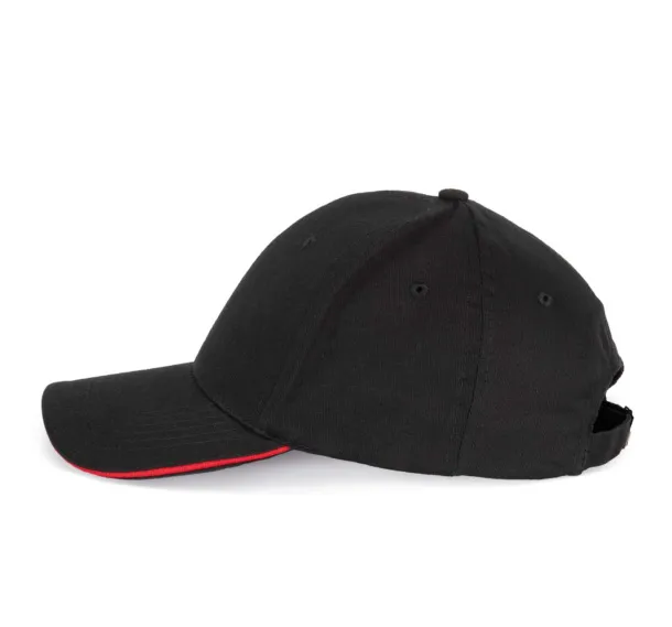  SANDWICH PEAK CAP - 6 PANELS - K-UP Black Red