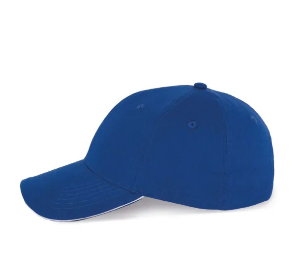  SANDWICH PEAK CAP - 6 PANELS - K-UP Royal blue White