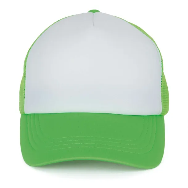  TRUCKER MESH CAP - 5 PANELS - K-UP White Green Flash
