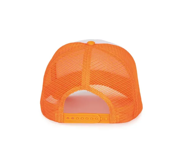  TRUCKER MESH CAP - 5 PANELS - K-UP White Fluorescent Orange
