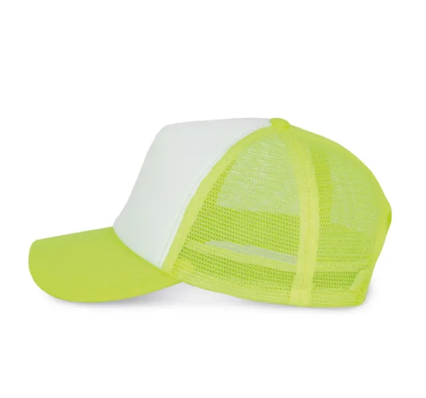  TRUCKER MESH CAP - 5 PANELS - K-UP White Fluorescent Yellow
