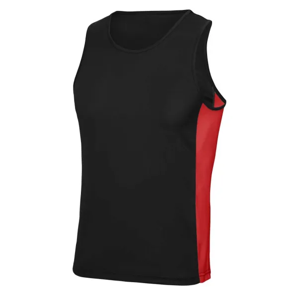 MEN'S COOL CONTRAST VEST - Just Cool Crna Red