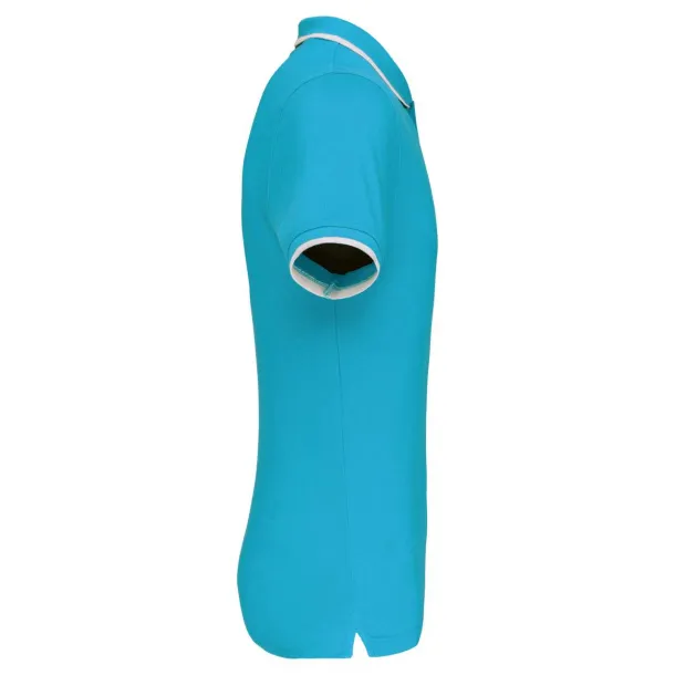  Muška polo majica kratkih rukava - Kariban Light Turquoise Bijela