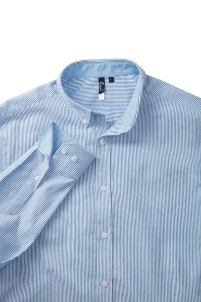  Muška košulja dugih rukava - 135 g/m² - Premier Bijela Oxford Blue