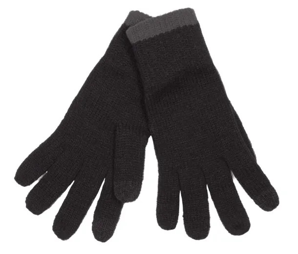  TOUCH SCREEN KNITTED GLOVES - K-UP Black Tamno siva