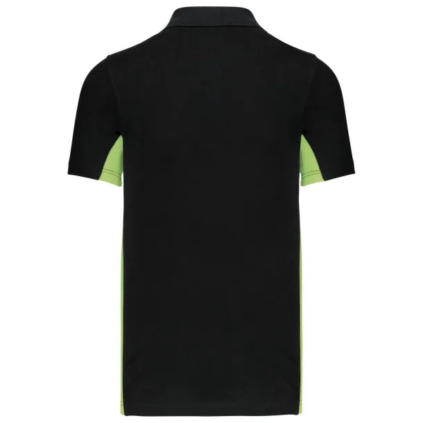 FLAG SHORT-SLEEVED TWO-TONE POLO SHIRT - Kariban Black Lime