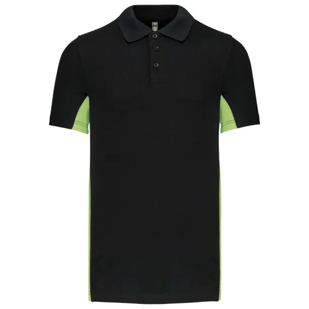 FLAG SHORT-SLEEVED TWO-TONE POLO SHIRT - Kariban Black Orange