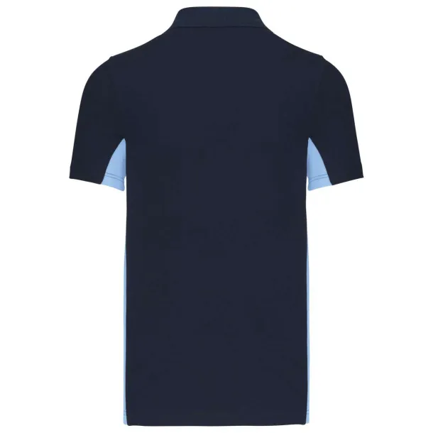 FLAG SHORT-SLEEVED TWO-TONE POLO SHIRT - Kariban Navy Sky blue