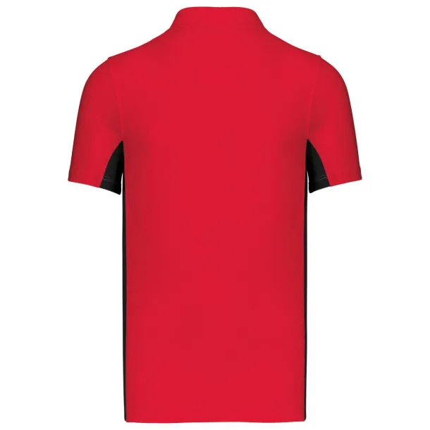 FLAG SHORT-SLEEVED TWO-TONE POLO SHIRT - Kariban Red Black