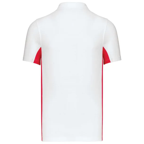 FLAG SHORT-SLEEVED TWO-TONE POLO SHIRT - Kariban White Red